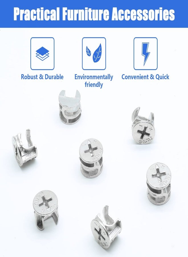 Litoexpe 15 x 12 mm Cam Lock Nut 10 Pcs, Joint Connector Locking Nuts Furniture Connecting Cam Fittings for Cabinet Drawer Wardrobe Dresser - Image 5